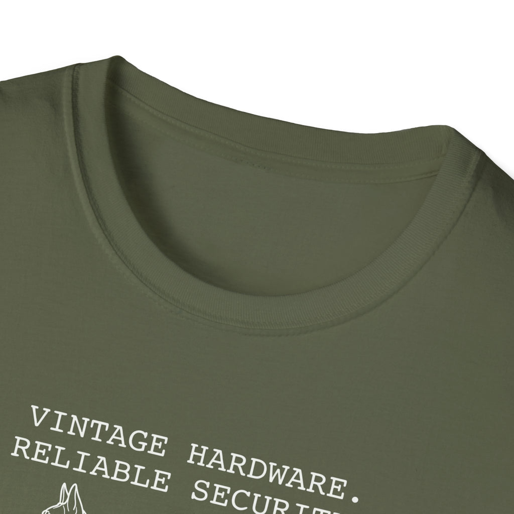 German Shepherd T-Shirt – “Vintage Hardware, Reliable Security” Graphic Tee