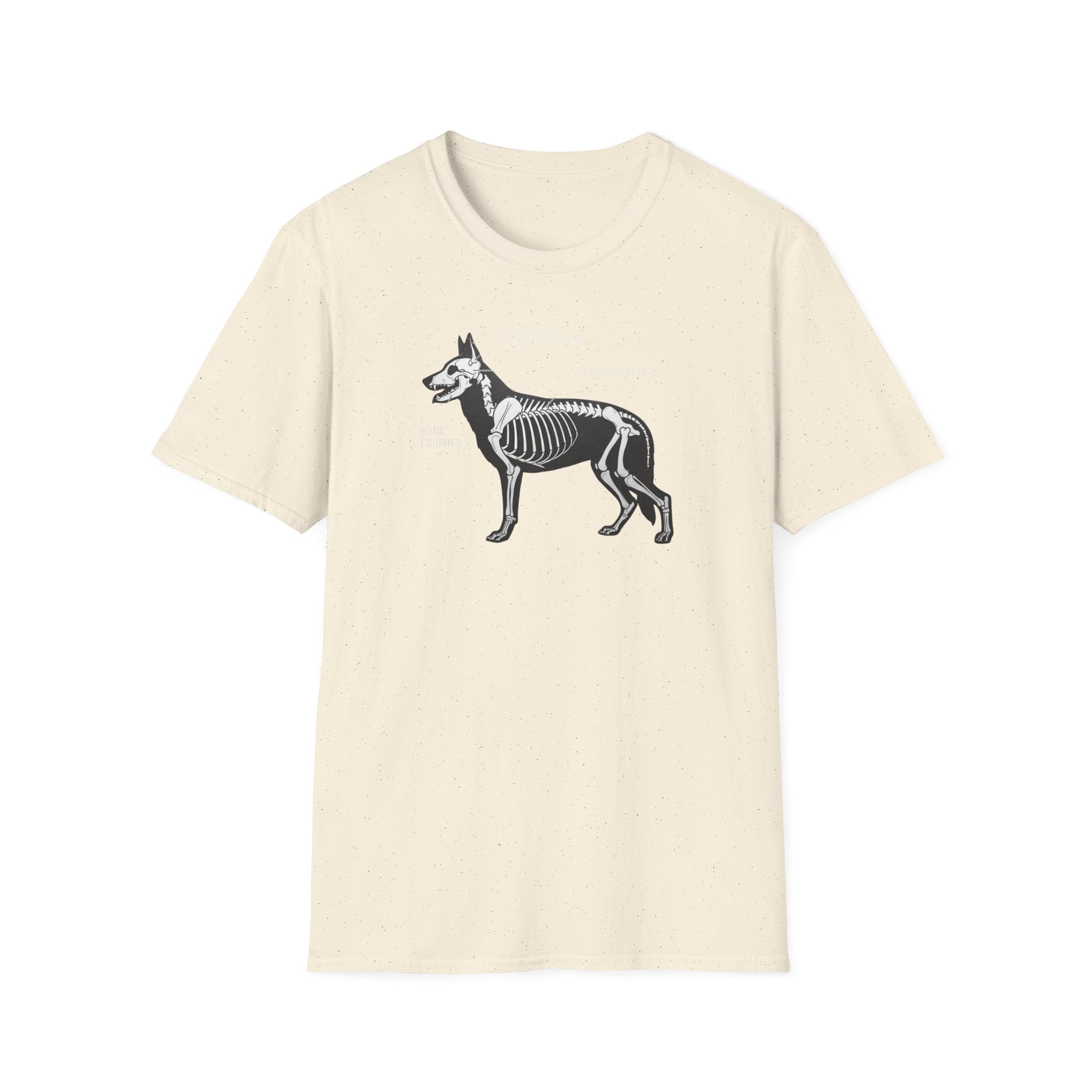 German Shepherd Skeleton T-Shirt — Gothic X-Ray Canine Graphic Tee
