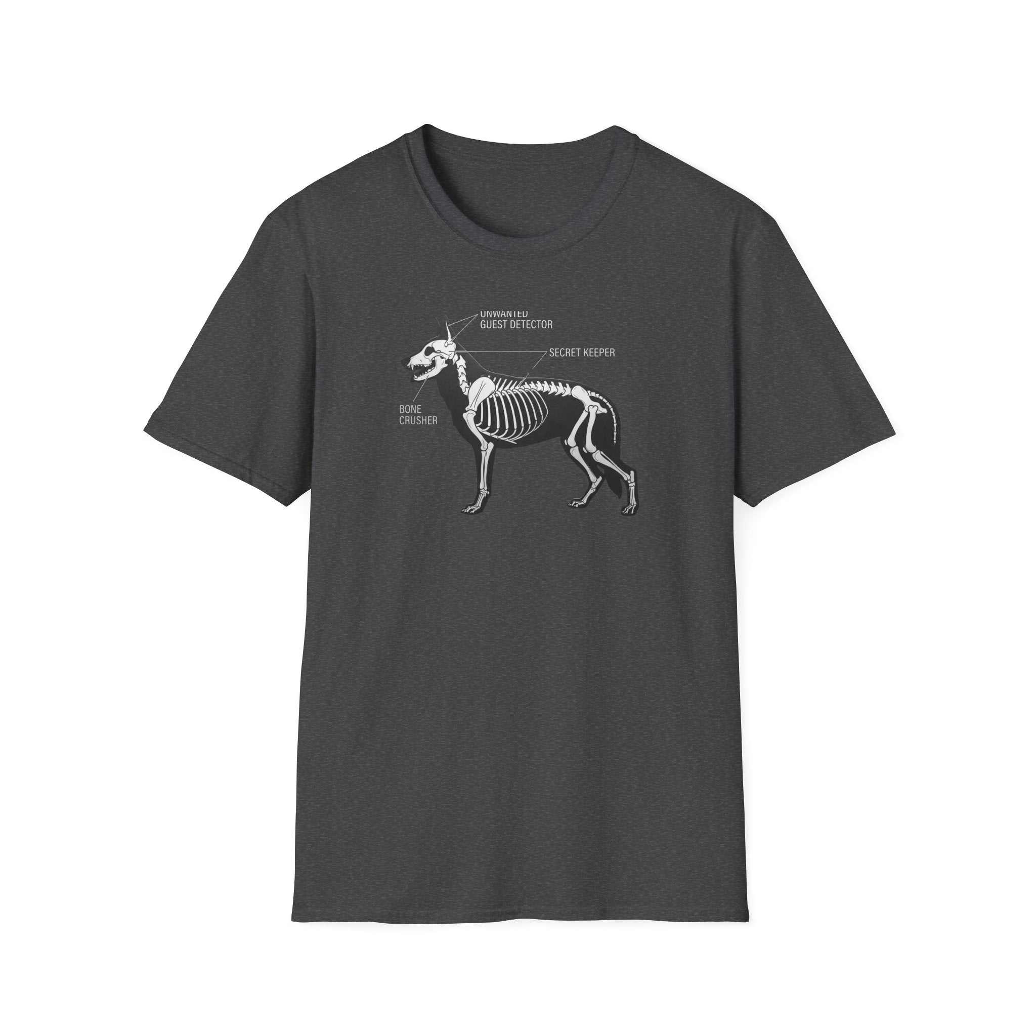 German Shepherd Skeleton T-Shirt — Gothic X-Ray Canine Graphic Tee