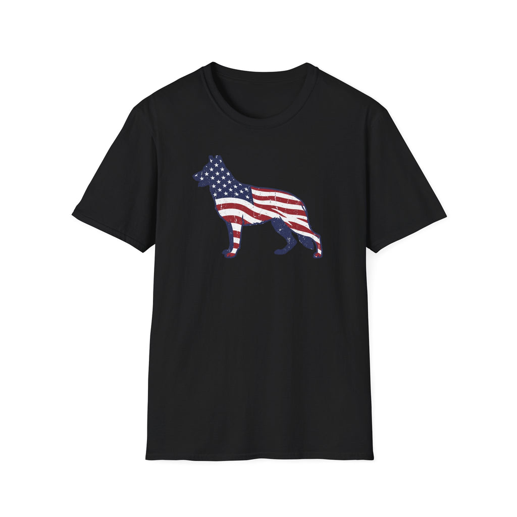 American Flag German Shepherd T-Shirt