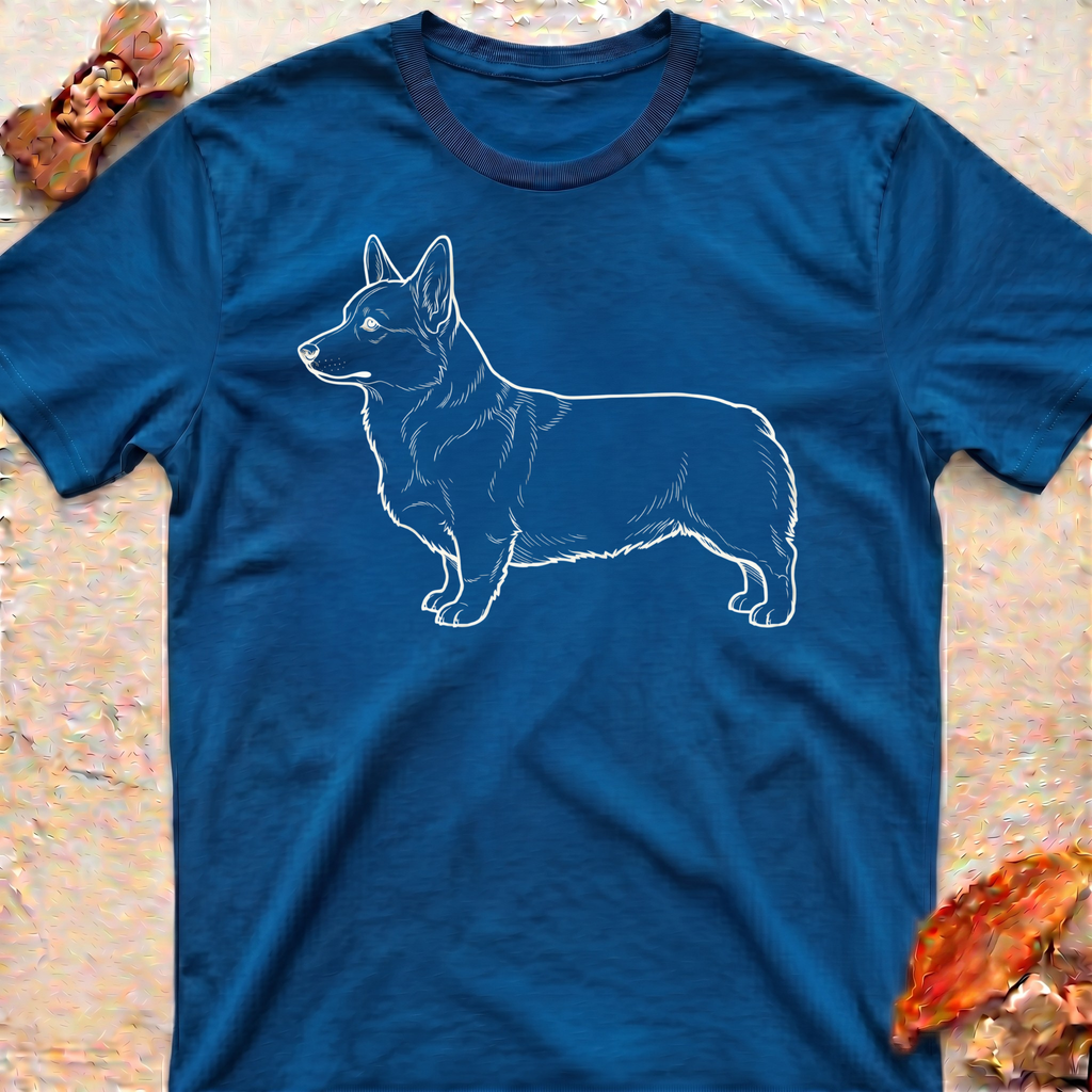 Corgi Minimalistic Outline T-Shirt