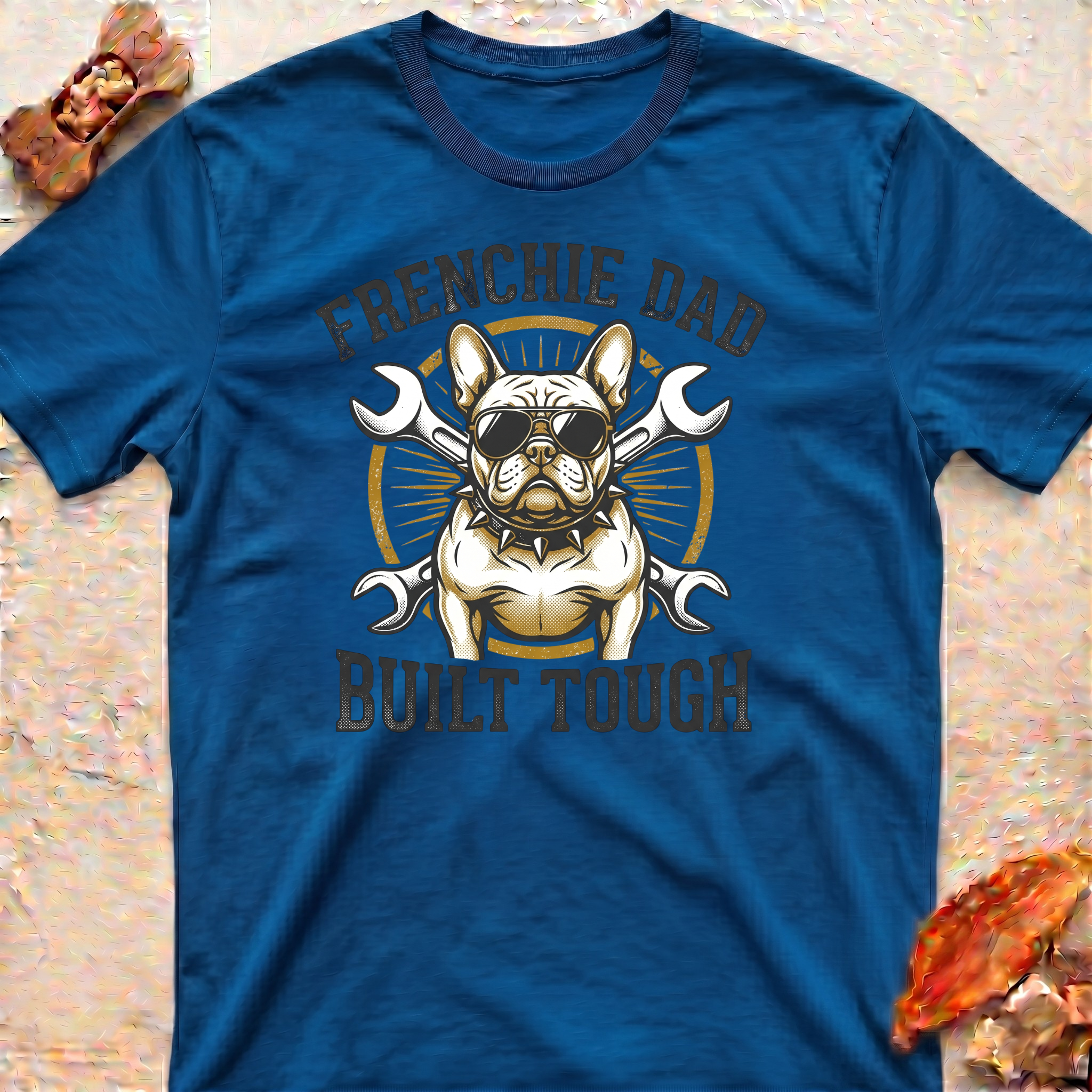 T-Shirt — "Frenchie Dad Built Tough"