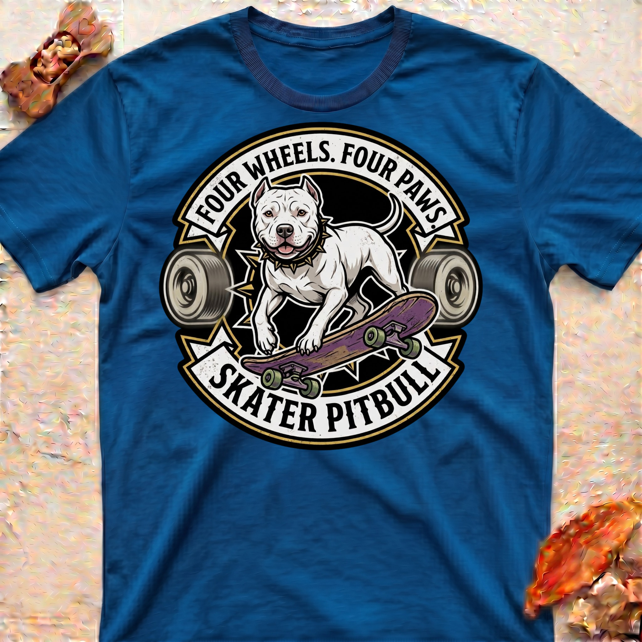 Four Wheels Skater Pitbull T-Shirt