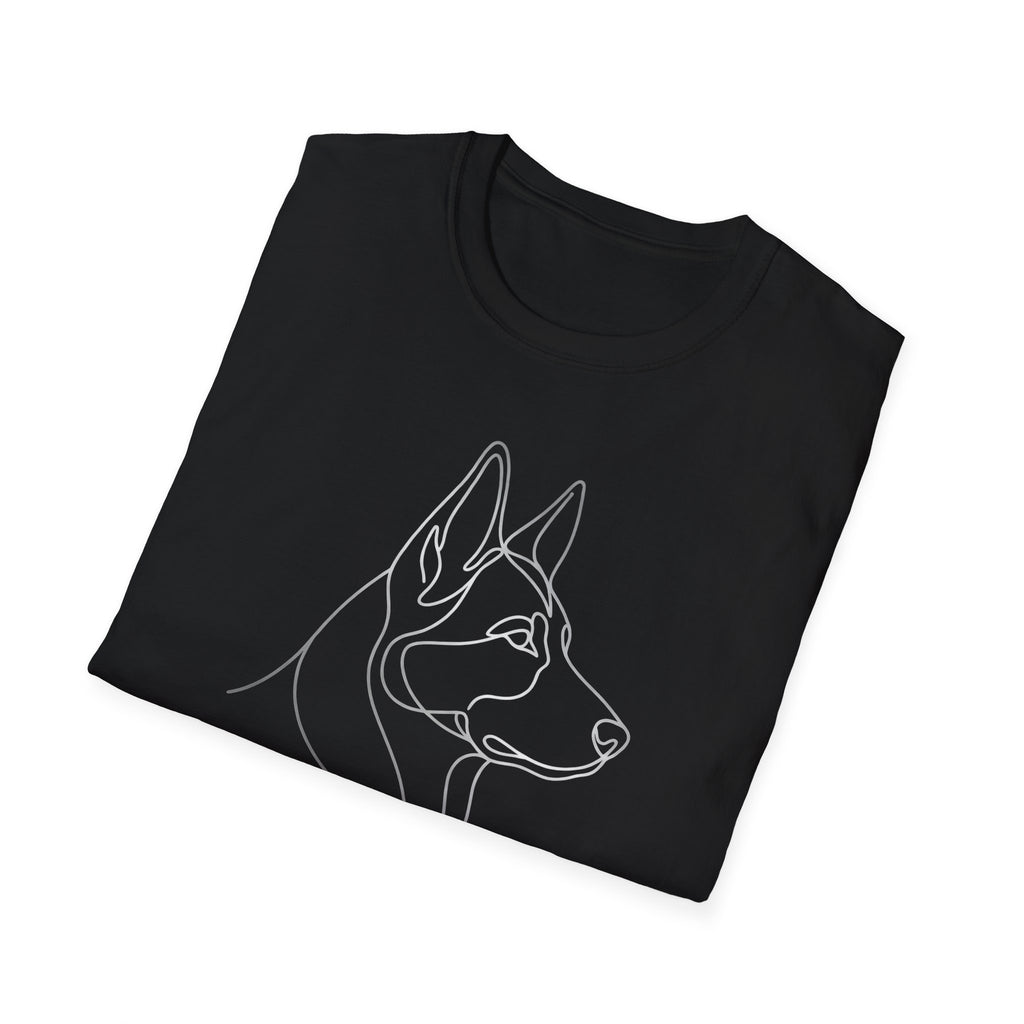 Minimal Line Art Husky T-Shirt — Modern Dog Lover Graphic Tee