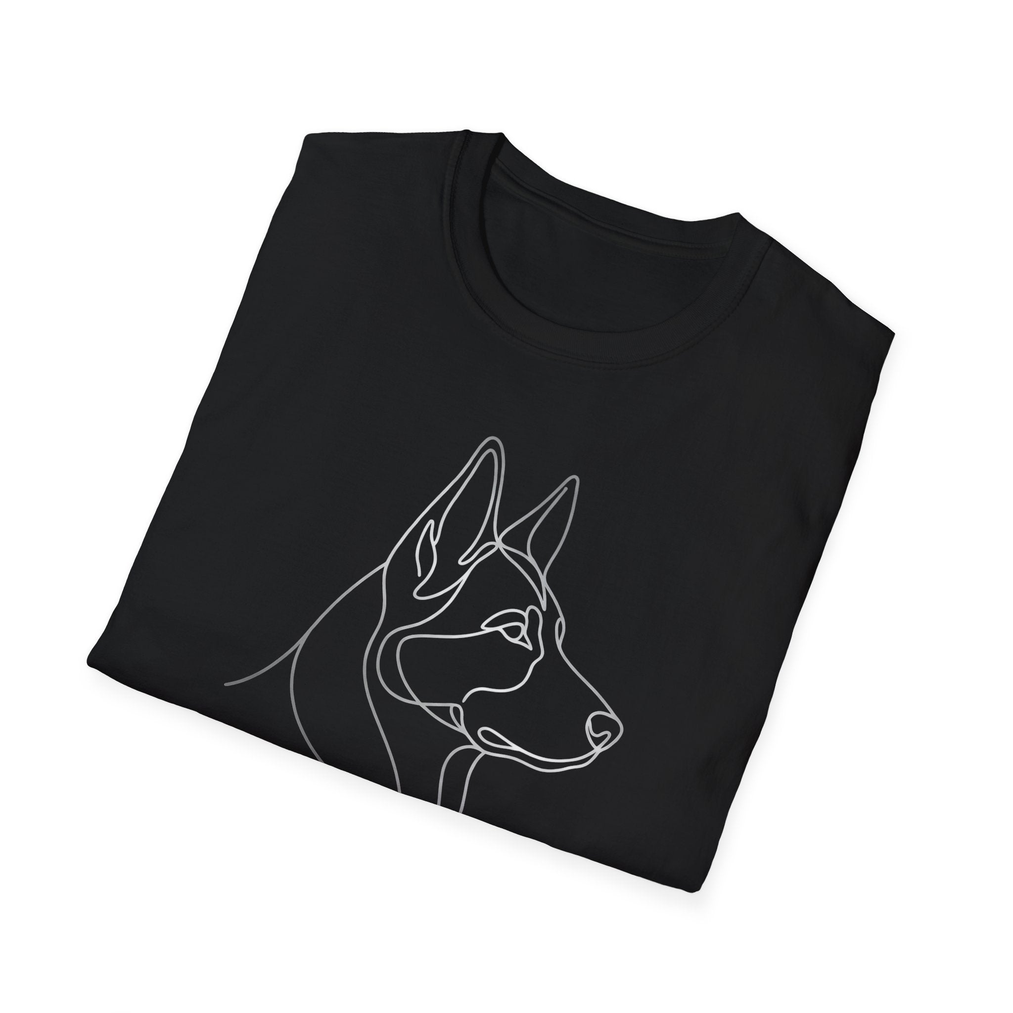 Minimal Line Art Husky T-Shirt — Modern Dog Lover Graphic Tee