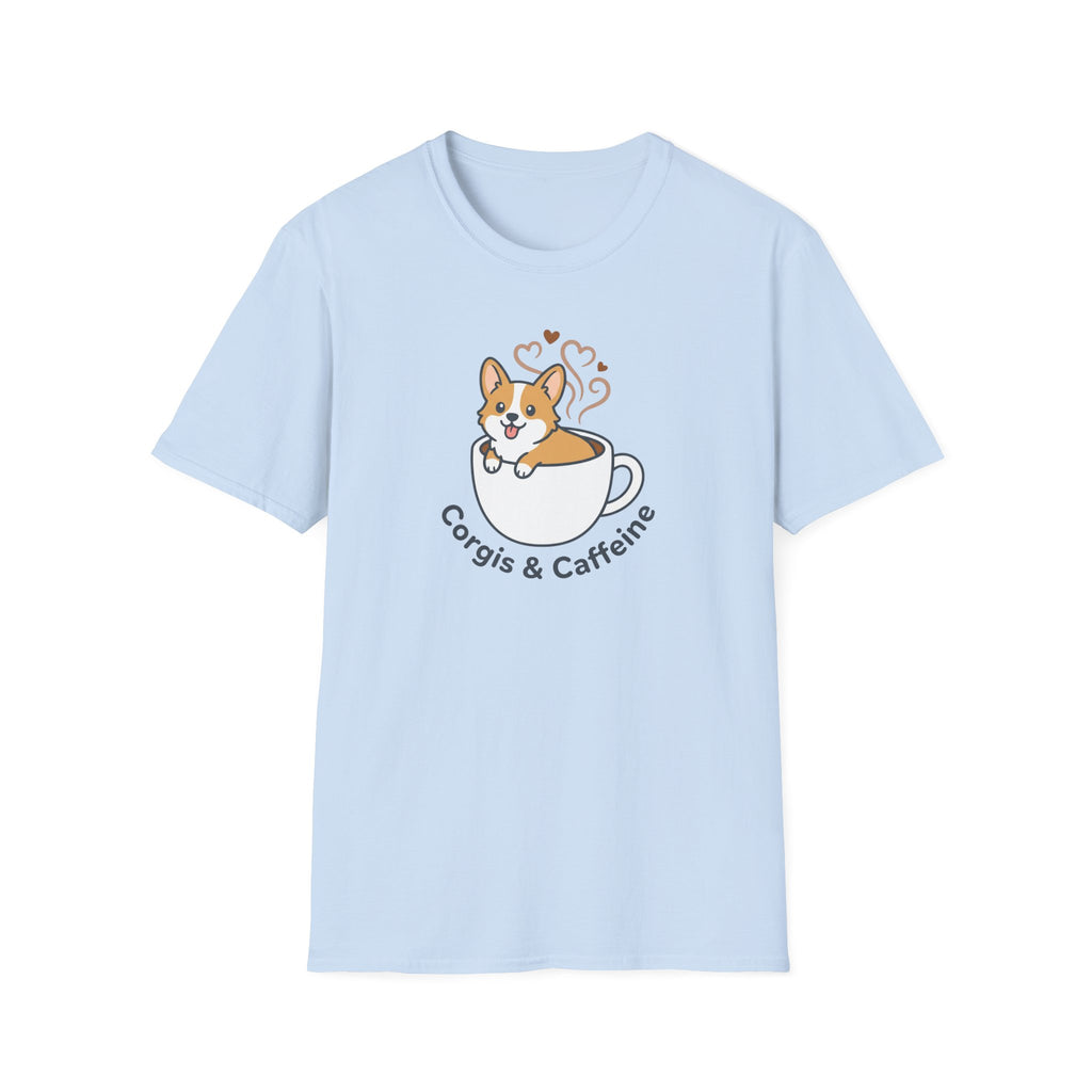 Corgis & Caffeine Tee — Cute Corgi in Coffee Cup Graphic T-Shirt