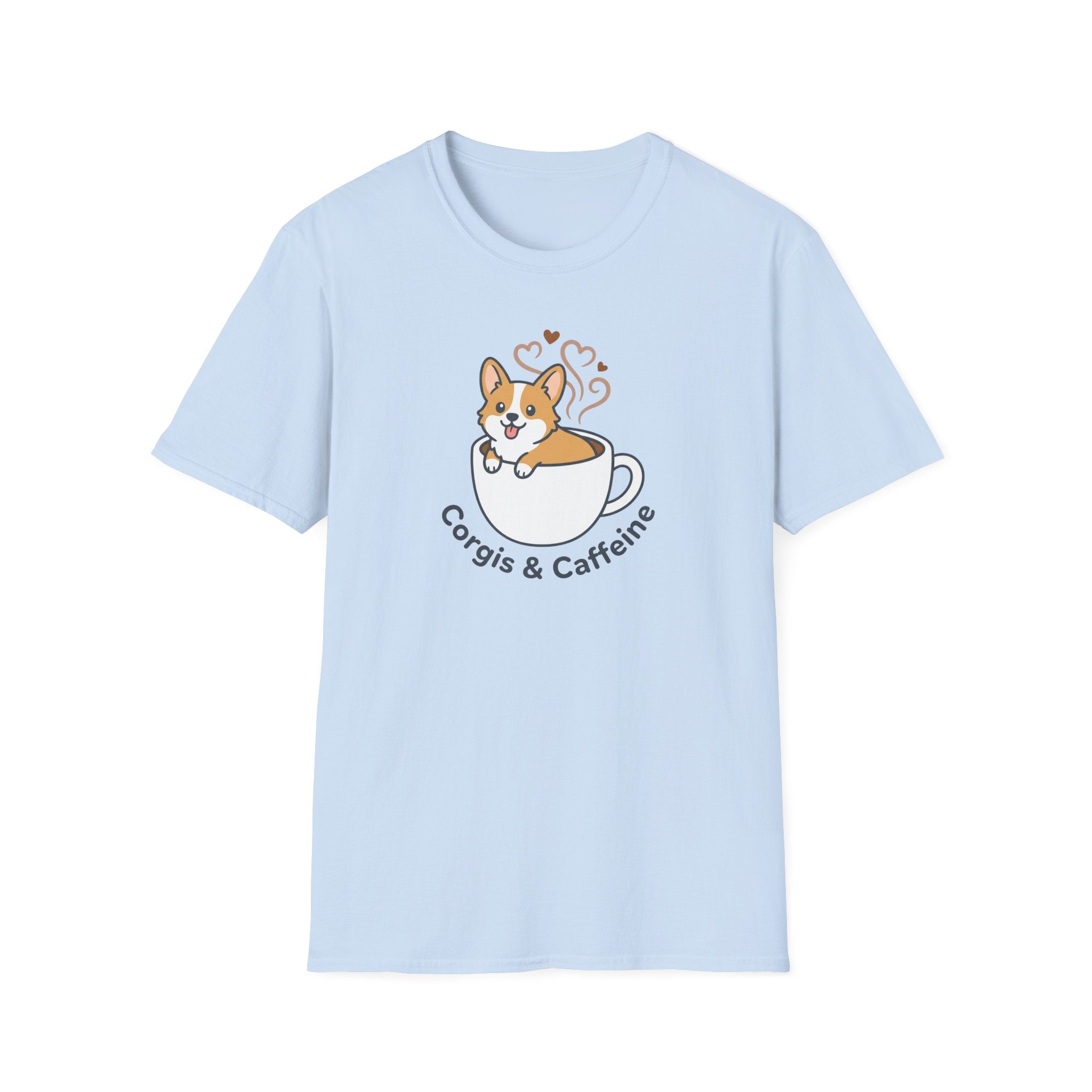 Corgis & Caffeine Tee — Cute Corgi in Coffee Cup Graphic T-Shirt
