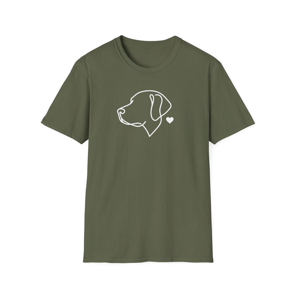 Minimal Dog Outline T-Shirt — Labrador Retriever Lover Tee