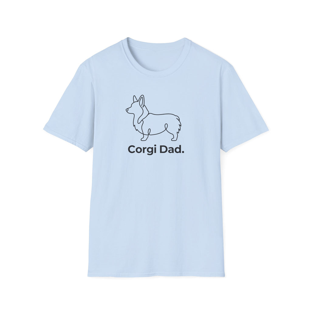 Corgi Dad T-Shirt – Minimal Line Art Pembroke Corgi Tee for Dog Dads
