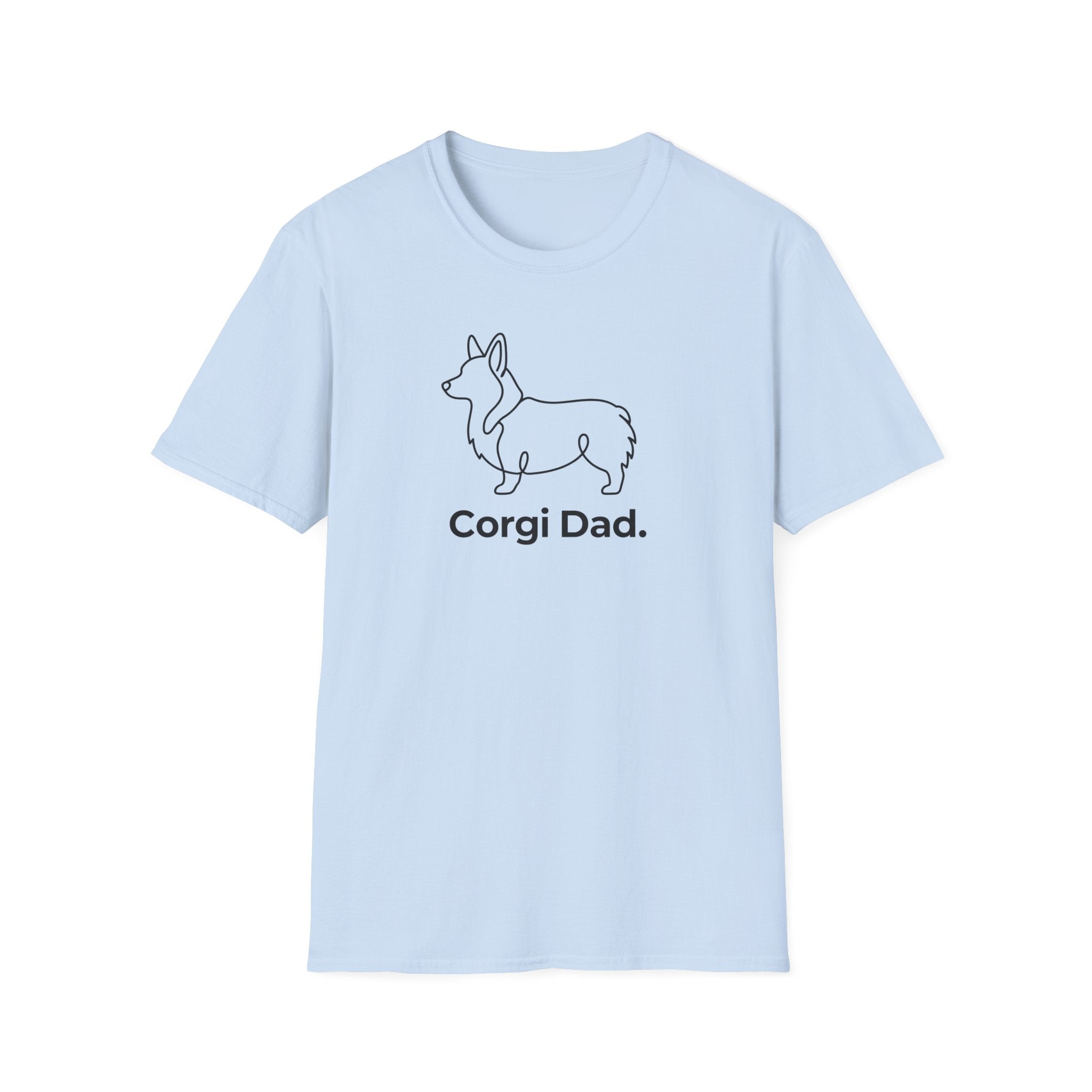 Corgi Dad T-Shirt – Minimal Line Art Pembroke Corgi Tee for Dog Dads