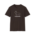 Corgi Dad T-Shirt — Minimal Outline Corgi Tee for Dog Lovers