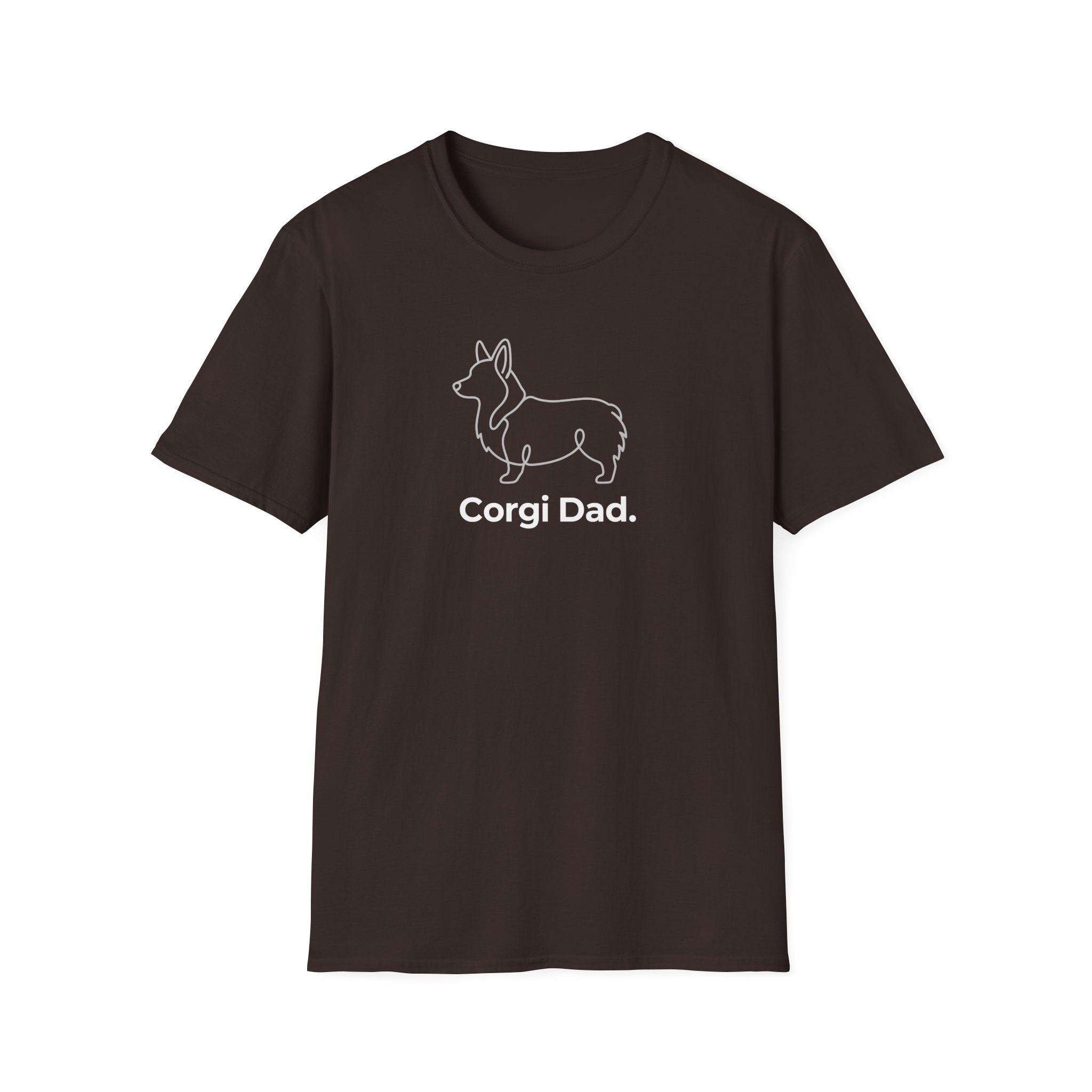 Corgi Dad T-Shirt — Minimal Outline Corgi Tee for Dog Lovers