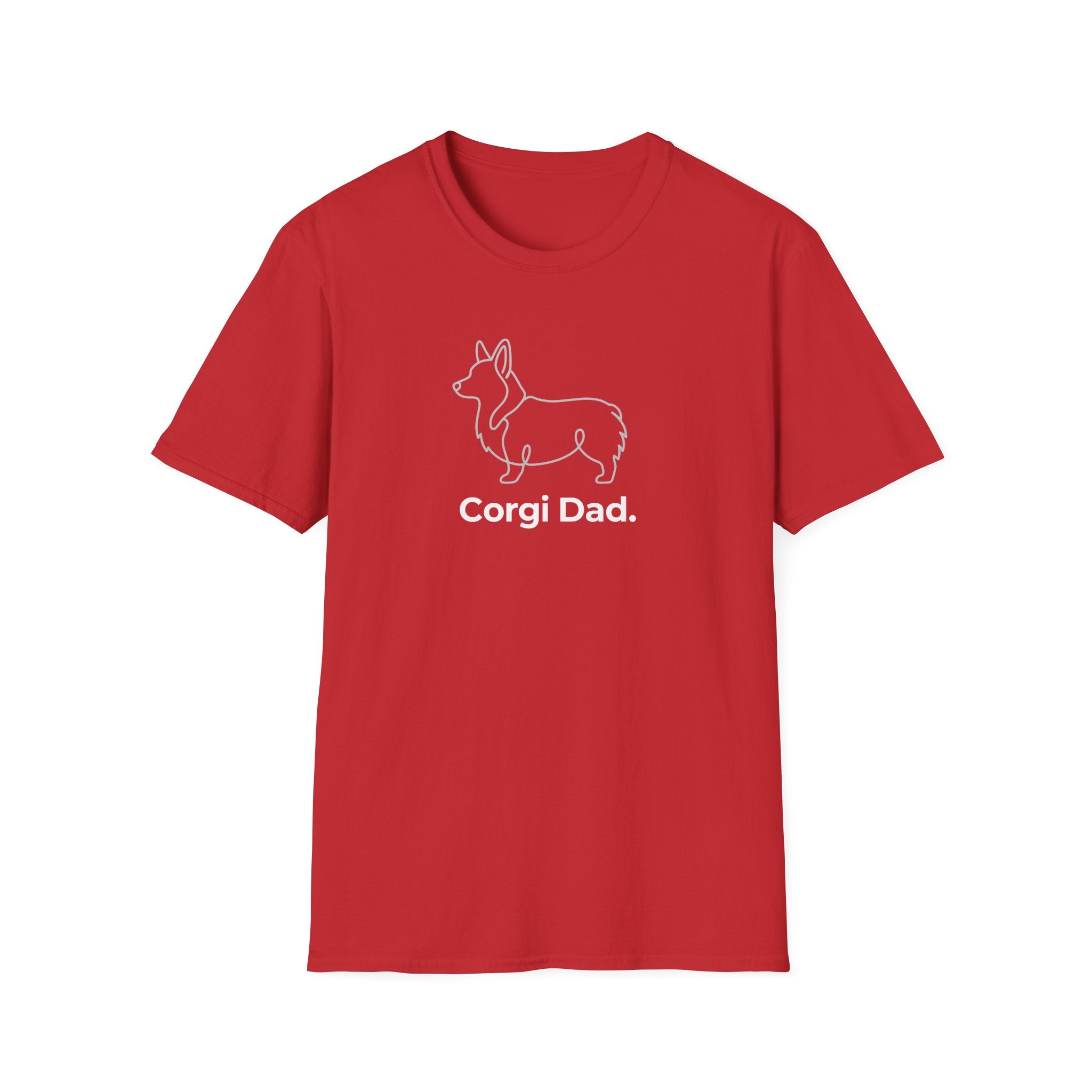 Corgi Dad T-Shirt — Minimal Outline Corgi Tee for Dog Lovers