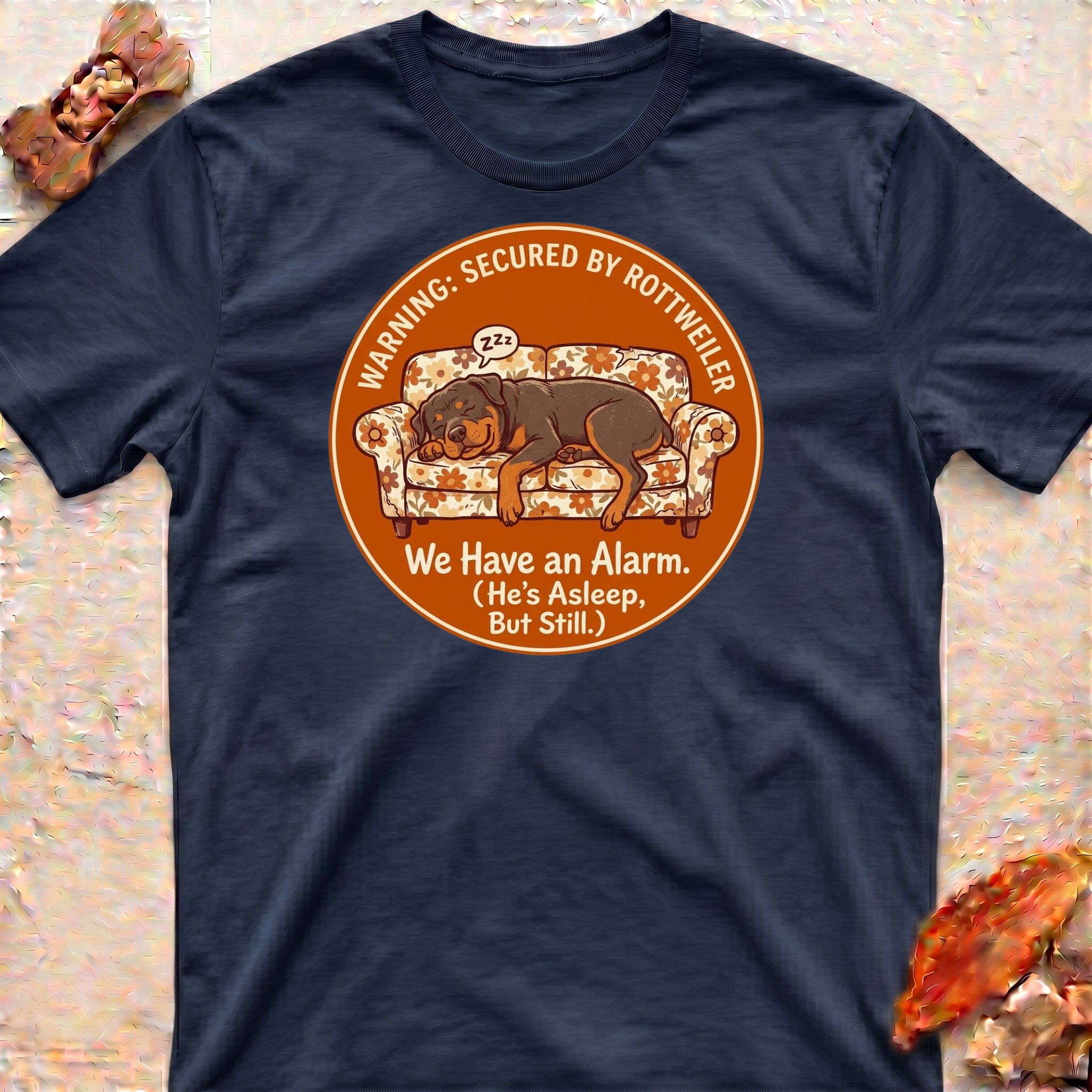 Sleeping Rottweiler Alarm T-Shirt