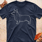 Corgi Minimalistic Outline T-Shirt