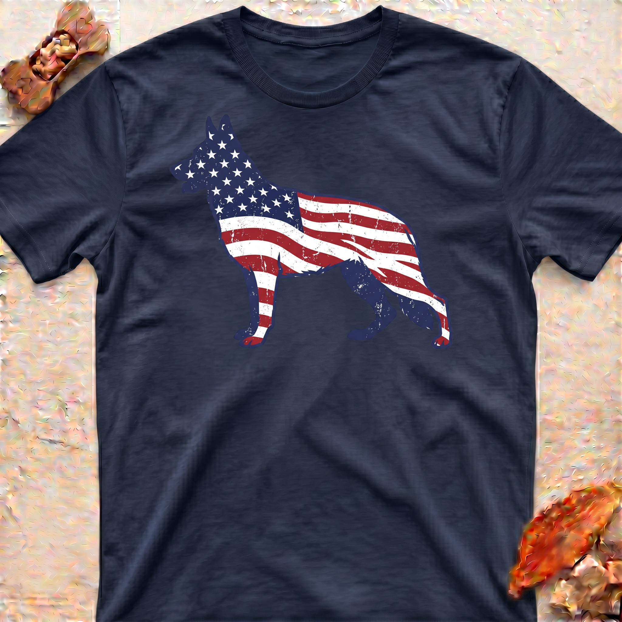 American Flag German Shepherd T-Shirt
