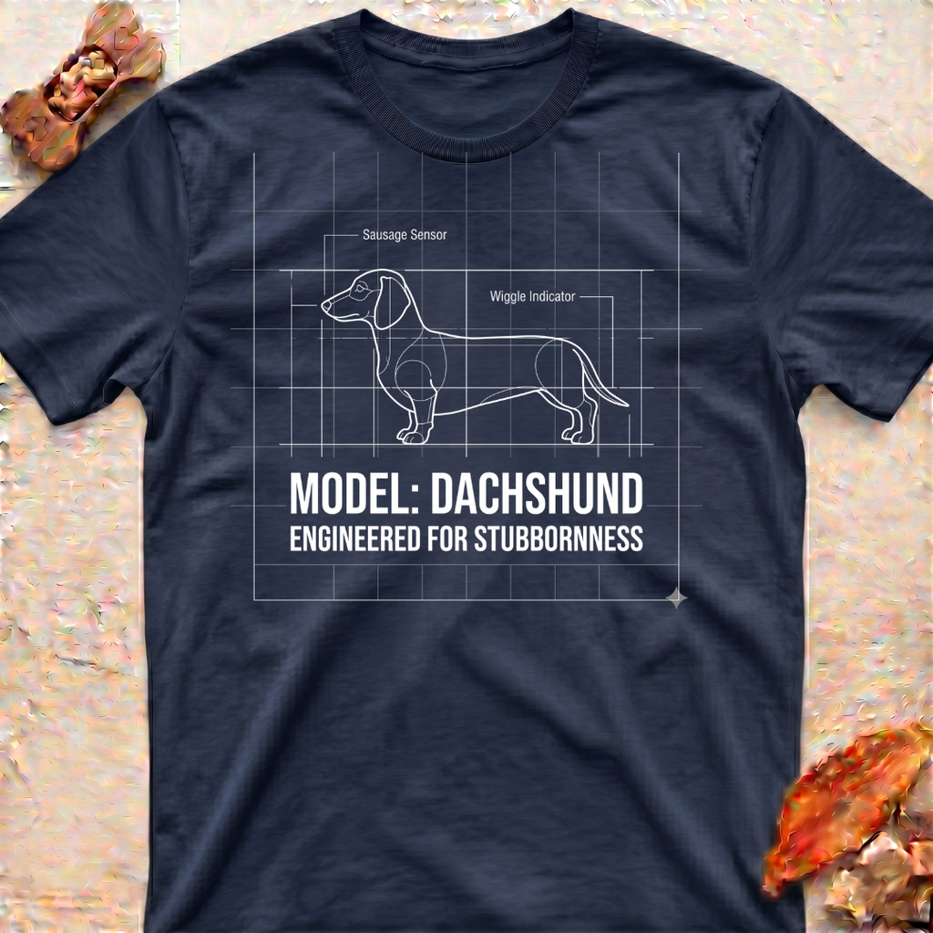 Dachshund Blueprint Dog Dad T-Shirt